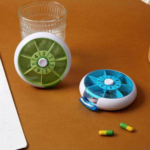 Colorful Plastic <b>Pill</b> Storage <b>Case</b> with Rotating Compartment Design <b>for</b> Daily Medication Organization - Product Image 2