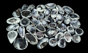 Radha Arts Natural <b>White</b> Gray Dendrite Opal Mix Shape Cabochon Gemstone Flat Back Free Sizes Loose Gemstones Rajasthan for - Product Image 5