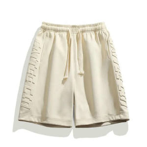 Custom Design 3D Embossed High Street 100% Cotton Solid Breathable <b>Lightweight</b> Summer <b>Shorts</b> for <b>Men</b> - Product Image 1