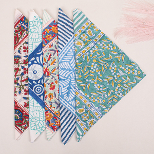 Pañuelo cuadrado multicolor de algodón absorbente de sudor, pañuelo con estampado étnico floral, accesorios unisex transpirables de verano - Product Image 5