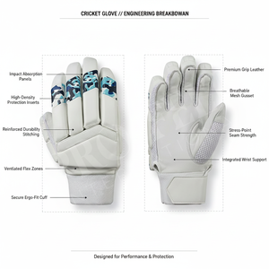 High Performance <b>Practice</b> Cricket Batting Gloves for Men and Youth Lightweight Protective Sports Gloves with Comfortable Grip - Product Image 2