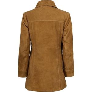Manteau long élégant en cuir véritable pour femme, trench-coat de luxe pleine longueur, vêtements sur mesure OEM en gros - Product Image 2