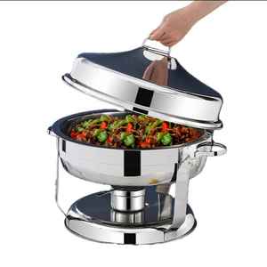 Luxury Insulated Stainless Steel Roll Top Chafing Dish Gold Handles <b>Ceramic</b> Non-Stick Coating Oven Dishwasher Safe 33cm Buffet - Product Image 1