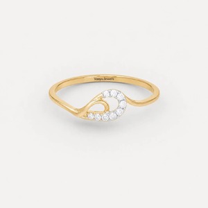 Bague pour femme en or plaqué or avec diamant rond cultivé, disponible en or massif 10K, 14K ou 18K et en argent 925, cadeau d'anniversaire - Product Image 1