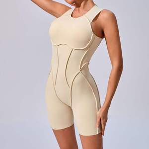 Mono Deportivo Estilo Gótico para Hombre, Traje de Yoga Todo en Uno, Transpirable, Cuello Redondo sin Tirantes, Pantalones Cortos Cargo, Tela Oxford - Product Image 4