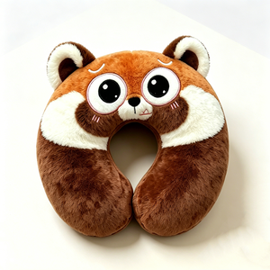 Almohada de viaje personalizada con forma de panda rojo, linda almohada de cuello con forma de animal panda rojo - Product Image 1