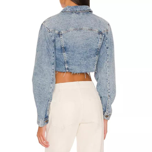 Direct Sale Custom Logo Premium Quality Cotton Breathable Quick Dry Winter Women's <b>Denim</b> <b>Jacket</b> with Front Logo - Product Image 3