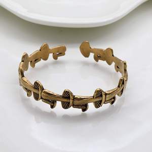 Mushroom Cuff Bracelet Antique Bronze Plated Brass Vintage Plant Pattern Unisex Fashion <b>Bangle</b> - Product Image 5