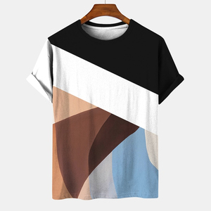 T-shirt sportif respirant à manches courtes et col rond pour homme, coupe classique, imprimé numérique, 100% coton jersey tricoté 320g - Product Image 4