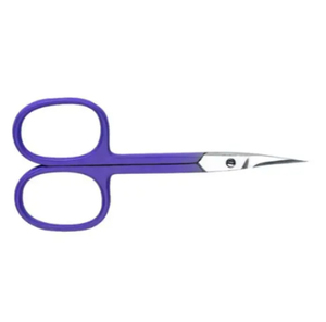 Ciseaux de manucure de précision en acier inoxydable, lame droite, pointe acérée, coupe-cuticules, outil de beauté durable, manche violet - Product Image 1