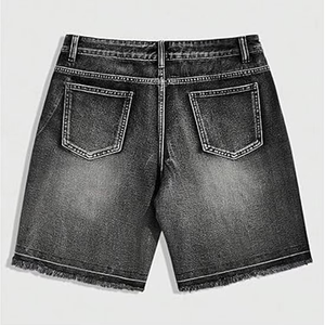 MORTAL SAGA Pantalones Cortos de Lona Rasgados de Cintura Media para Mujer, Ligeros, con Bajo Deshilachado, Estilo Casual de Verano, Cierre de Botones, Bordados - Product Image 1