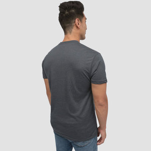 T-shirt pour homme taille XL standard gris en rayonne douce tri-mélange, coupe classique, manches courtes, col rond, 100% coton - Product Image 3