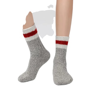 <b>Women</b> Crew <b>Socks</b> Gray Knitted Digital Print Character Striped Cotton Blend Sweat-Absorbent Daily Wear Autumn Style - Product Image 2