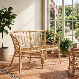 Sofá de Ratán Monaco Mandola, Muebles de Exterior, Núcleo de Ratán Premium, Tejido a Mano, Bancos de Dos Plazas, Estilo Resort, Salón de Patio - Product Image 2