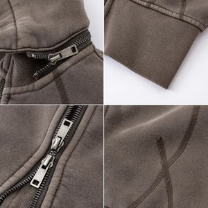 Vintage <b>Cropped</b> Hoodie with Detachable Hood Custom Streetwear Fleece Acid Washed <b>Zip</b> <b>up</b> Hoodie for Women - Product Image 2