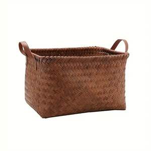 Rustic <b>Bamboo</b> Open Top <b>Laundry</b> <b>Basket</b> Sustainable Eco-Friendly 5kg Load Capacity Rectangular Shape Home Clothes Organizer - Product Image 2