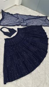 ชุดเลเฮนกาปักเลื่อมและลายดอรี่แบบยังไม่เย็บติดกัน สำหรับงานแต่งงานและงานปาร์ตี้ ราคาประหยัด - Product Image 6