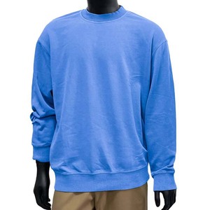 เสื้อสเวตเชิ้ตคอกลมสีม่วงสำหรับผู้ชาย ทรงปกติ ผ้าฝ้ายถัก แขนยาว สไตล์ลำลอง สีพื้น ใส่ได้ในฤดูใบไม้ร่วง - Product Image 3