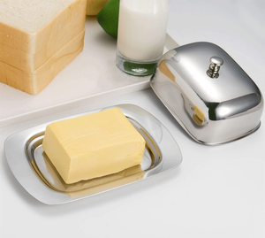 Caja de acero inoxidable para mantequilla con diferentes formas y diseños, contenedor de alimentos tipo buffet para almacenamiento y servicio. - Product Image 3