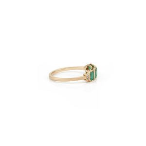 Top Quality Best Wholesale Price Emerald & Diamond <b>Stacking</b> Half Eternity Band <b>Ring</b> K14 Real Yellow Gold High Grade Jewelry - Product Image 5