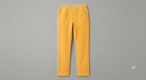 Pantalon de jogging en molleton jaune pour homme, coupe droite décontractée, taille élastique mi-haute et poches latérales, idéal pour l'automne et les activités de plein air - Product Image 5