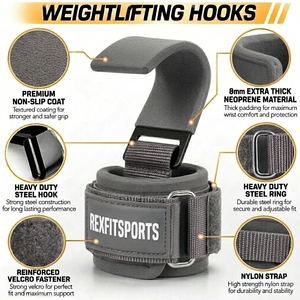 Ganchos Ajustables para Levantamiento de Pesas con Correas para las Muñecas para Entrenamientos en el Gimnasio y Asistencia de Agarre, Marca Personalizada, Proveedor Mayorista para Gimnasios - Product Image 4