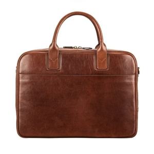 Maletín de Cuero de Lujo para Hombre, de Alta Calidad, Estilo Abogado, Color Marrón Antiguo, con Solapa y Herrajes Dorados, Logotipo Personalizado Disponible - Product Image 5