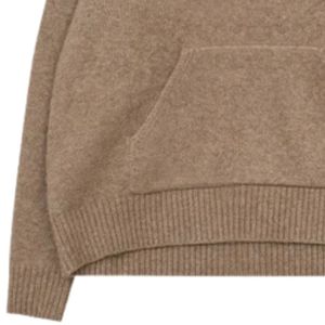 Sweat à capuche en tricot bouclé beige, coupe décontractée, doux et confortable, vêtement d'extérieur d'hiver avec poche kangourou et capuche à cordon de serrage pour hommes et femmes - Product Image 4