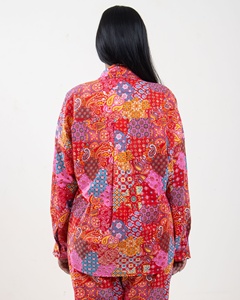 Main bloc coton imprimé multicolore femmes imprimé fleuri cordon ensemble concepteur belles chemises ethniques & pyjama cordon ensemble - Product Image 5