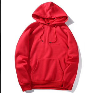 Sudadera con Capucha Roja para Hombre, 100% Algodón, Tejido de Punto, Color Sólido, con Bolsillo, Corte Regular, Estilo Otoñal - Product Image 3