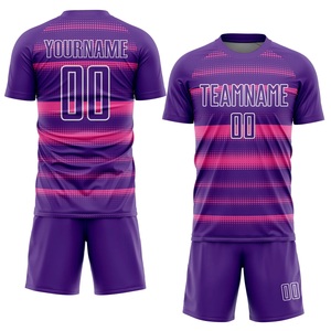 เสื้อฟุตบอลแบบซับลิเมชั่นสีม่วงชมพูไล่เฉด  แบบยูนิเซ็กซ์ แขนสั้น ระบายเหงื่อได้ดี ทรงสปอร์ต สำหรับผู้ใหญ่ ชุดทีม - Product Image 1
