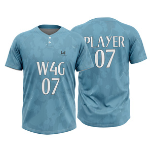 High Quality Sublimated 2 Button Baseball Softball Jersey Custom Team Wear Moisture Wicking OEM ODM Supplier - Product Image 1