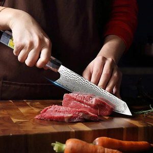 Cuchillo de chef de 8 pulgadas, cuchillo de cocina de acero de Damasco de 67 capas con mango de madera maciza, cuchillo de cocina para cortar carne y verduras - Product Image 3