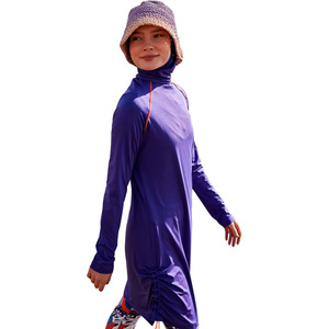 Conjunto de Burkini Personalizado de 2 Piezas para Mujer, Cuello Alto, Corte Alto, Logotipo Frontal, Material Spandex/Poliéster, Transpirable, Secado Rápido, Bordado - Product Image 4