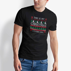 Camiseta navideña estampada para el día a día con material transpirable y costuras impecables para las fiestas - Product Image 3