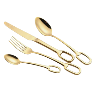 Juego de cubiertos de diseño superventas para desayuno, cuchara y cuchillo de acero inoxidable con acabado espejo - Product Image 1