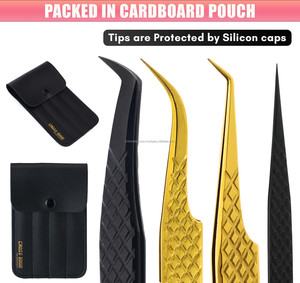 Private Label Eyelash Extension Tweezers Lash Extensions Tweezers Fiber Tip Straight and Curved Pointed Tip Tweezers - Product Image 5