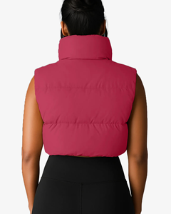 High Quality Best Selling <b>Women</b> Vest Cropped Puffer <b>Jackets</b> <b>Sleeveless</b> Short For Wear New Style Custom Logo Made For <b>Women</b> - Product Image 2