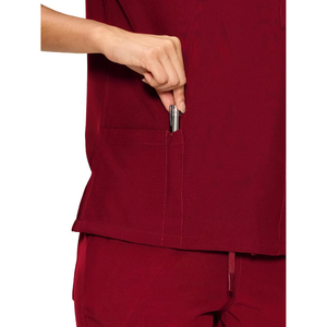 Unisex Custom Logo High Quality Cotton-Polyester Canvas Needle-Detecting Medical <b>Scrubs</b> <b>Top</b> V-Neck Breathable Anti-Wrinkle - Product Image 5
