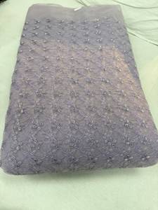Tissu en polyester léger et doux, brodé, avec un motif floral sur toute la surface, pour robe de mariée - Product Image 5