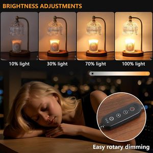 Antique Brass Dimmable Candle Warmer Lamp <b>with</b> <b>Timer</b> Wax Melt <b>Light</b> Jar for Mother's Day Birthday or Christmas - Product Image 3