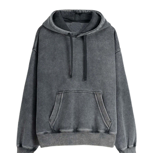 Sweat à capuche oversize vintage pour homme en coton 100% lavé et teint à l'acide, avec impression par transfert personnalisée - Product Image 2