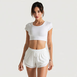 Pantalones Cortos Deportivos 2 en 1 para Mujer, Ligeros, de Doble Capa, con Cordón en la Cintura, de Secado Rápido - Product Image 1