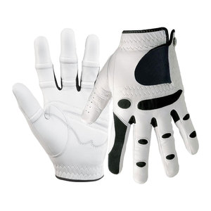 Gant de golf pour homme à adhérence stable avec technologie de ajustement naturel brevetée, construction durable en cuir Cabretta et Spandex, blanc/noir - Product Image 1