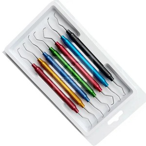 CLASTY INSTRUMENTS CI-DT-R-404 7 pièces Instruments dentaires en acier inoxydable pour détartrage et parodontie, multicolores, réutilisables, Classe I, usage buccal - Product Image 1