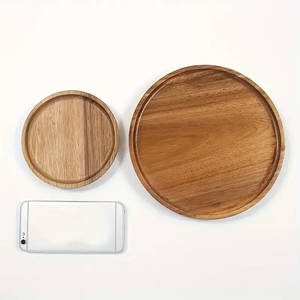 Vintage Style Round Wooden Decorative Tray Solid <b>Log</b> Serving Tray for Home, Bathroom Accessory Multifunctional Wooden Platter - Product Image 5