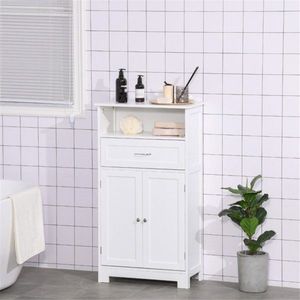 Mobile Bagno Moderno con 2 Ante e Ripiano Salvaspazio in Legno MDF per Casa, Scuola o Hotel in Nero Come Design - Product Image 5