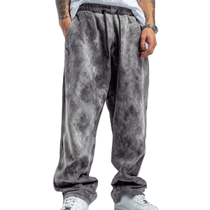 Pantalon de survêtement baggy pour homme, coupe large, effet délavé (Stone Wash et Acid Wash), style streetwear, en molleton 550 GSM, idéal hiver, style pyjama - Product Image 5