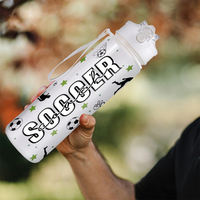 Bouteille d'eau réutilisable de 26 oz pour le sport, le vélo, les adultes, l'école, le football, en plastique, anti-fuite, sans BPA, avec logo