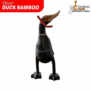 Figura de pato de madera tallada a mano con sombrero y botas, 10x8x30 cm, decoración del hogar - Product Image 2